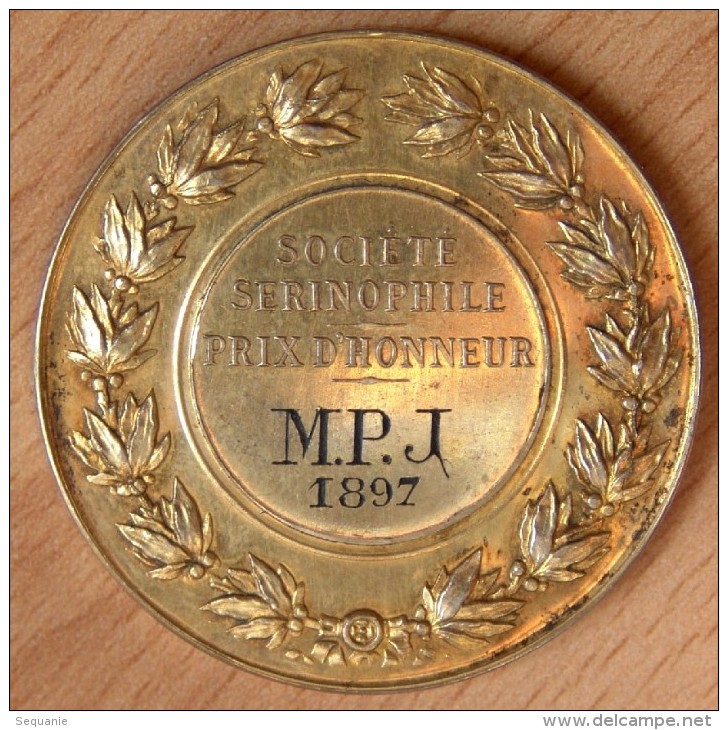 Médaille En Argent SOCIÉTÉ SERINOPHILE  1897 Prix D'honneur - Professionnels / De Société