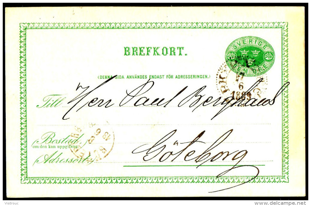 Entier Postal Suédois - Swedish Postcard - Circulé - Circulated - 1889. - Ganzsachen