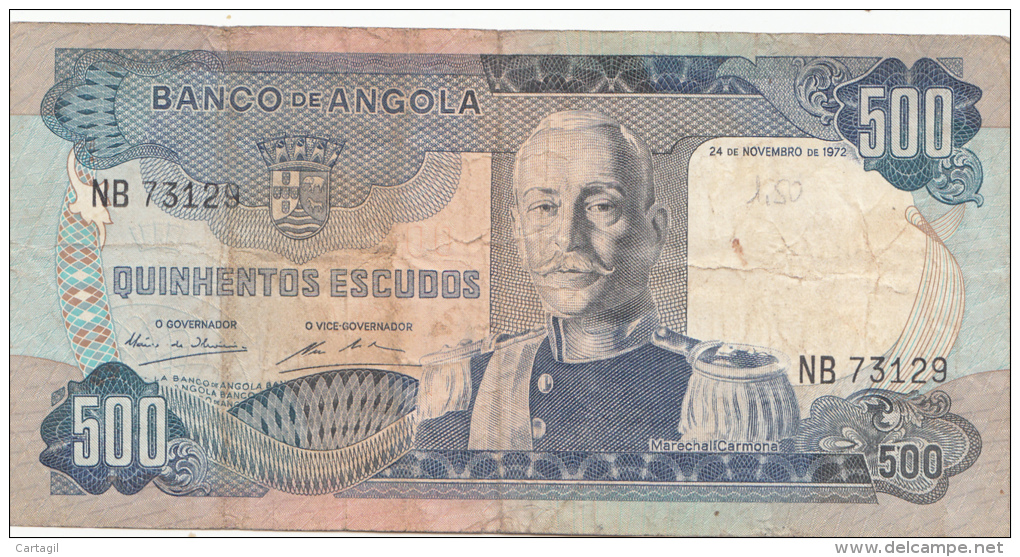 Billets -  B1212 - Angola - 500 Escudos ( Type, Nature, Valeur, état... Voir 2 Scans) - Angola