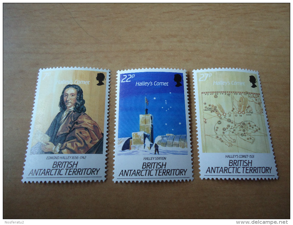 Brit. Antarktisgebiete: 3 Werte Halleys Komet 1986 - Unused Stamps