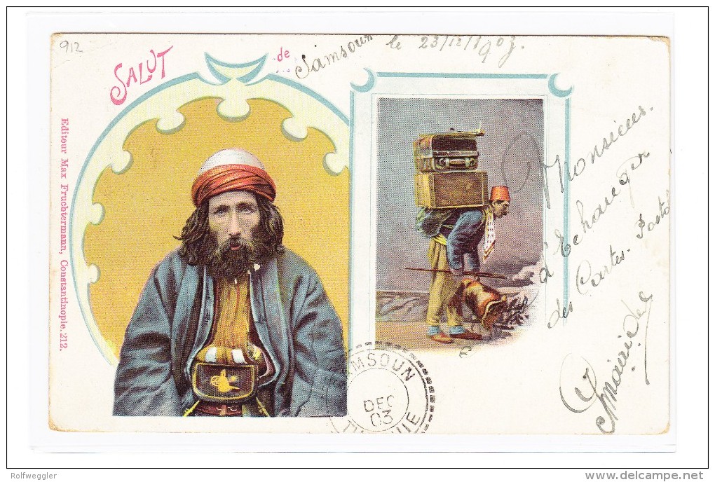 1903 - Levant -  Carte Postale De Samsoun Turquie Pour Bahia Brésil - Lettres & Documents