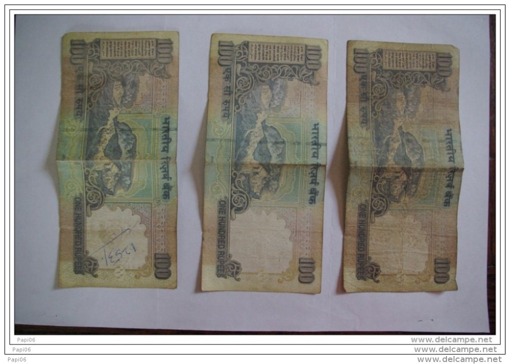 Lot De 3 Billets De 100 Roupies - India