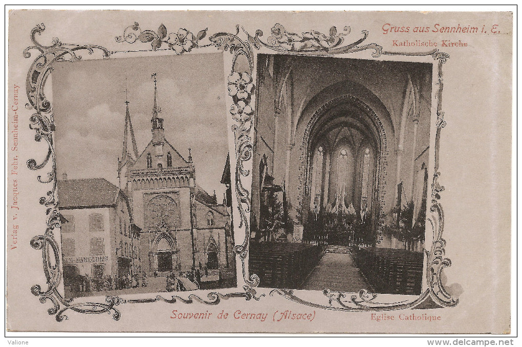 RARE : CPA Gruss Aus Cernay ( Sennheim ) Eglise Catholique Avant 1904 - Cernay