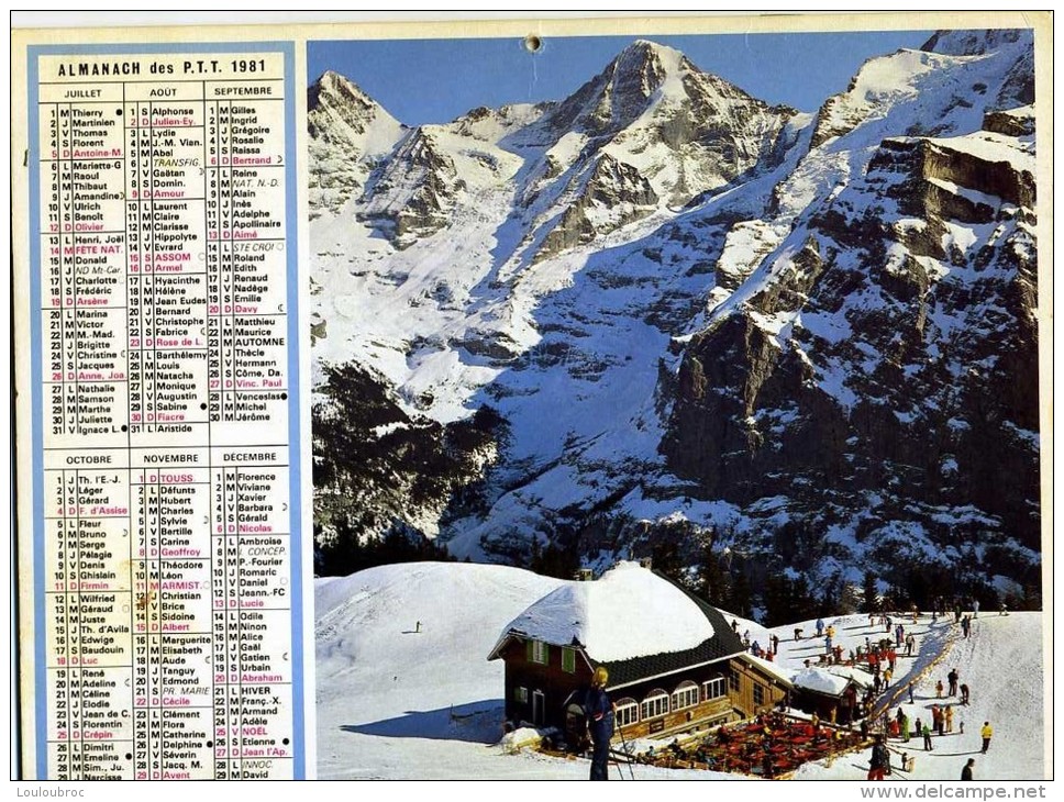 ALMANACH DES POSTES 1981 EDITION EYRELLE PORT ET MONTAGNE VOIR 2 SCANS PARFAIT ETAT COMPLET - Grand Format : 1981-90