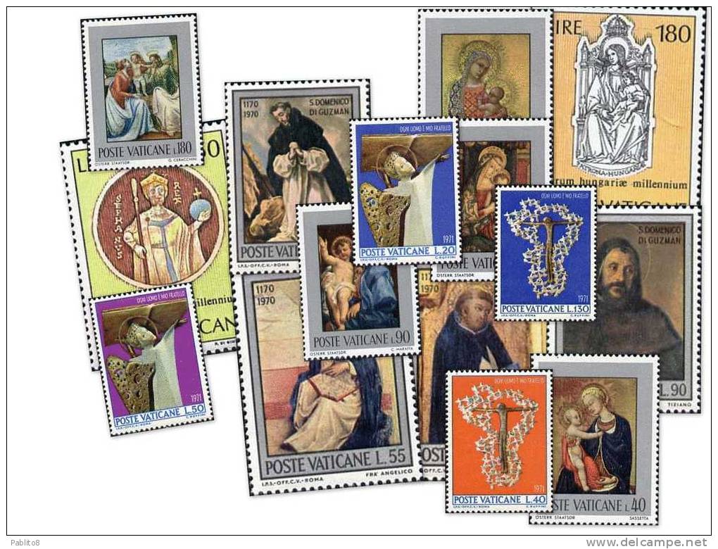 VATICANO VATIKAN VATICAN 1971 ANNATA COMPLETA  COMPLETE YEAR MNH - Volledige Jaargang