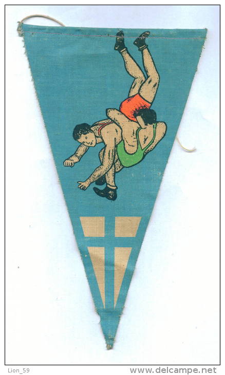 W120 / SPORT - FINNISH Wrestling Lutte Ringen FEDERATION 13 X 22 Cm. Wimpel Fanion Flag Finland Finlande Finnland - Other & Unclassified