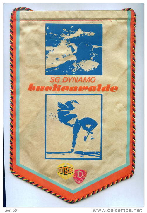 W130 / SPORT CLUB " DYNAMO "  Luckenwalde Wrestling Lutte Ringen Swimming  17.0 X 24 Cm. Wimpel Fanion Flag DDR GERMANY - Autres & Non Classés
