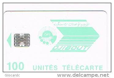 GIBUTI (DJIBOUTI) - OPT  (CHIP) - GREEN LOGO 100 (CHIP IN CENTER, CODE 00025642)  - USED  - RIF. 8145 - Dschibuti