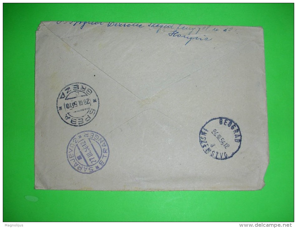 Hungary,registered Letter To Abroad,cover,Szeged Postal Label,Sarajevo Etranger Stamp,Beograd Inozemstvo Seal,avis - Storia Postale