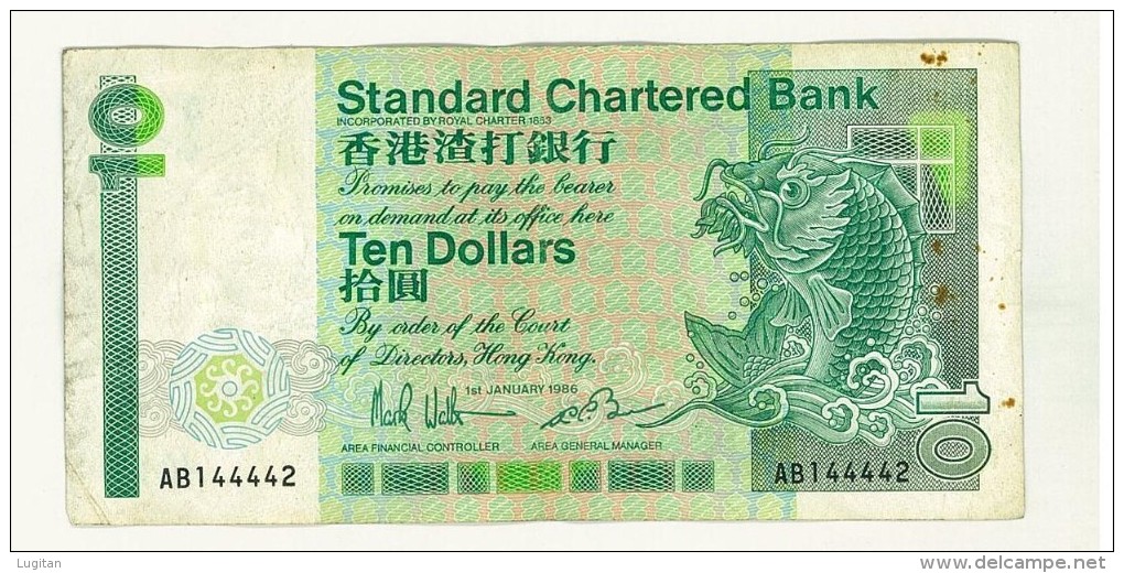 HONG KONG - 10 DOLLARS - TEN DOLLARS 1986 - AB144442 - STANDARD CHARTERED BANK - Hong Kong