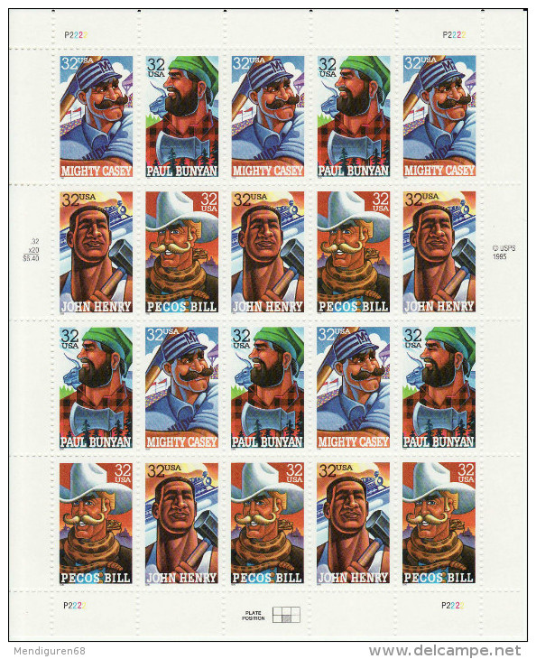 USA 1996 Childrens Heroes Sheet Of 20  $ 6.40 MNH SC 3083-3086sp YV BF-2525-2528 MI SH2746-49 SG MS3218-21 - Feuilles Complètes
