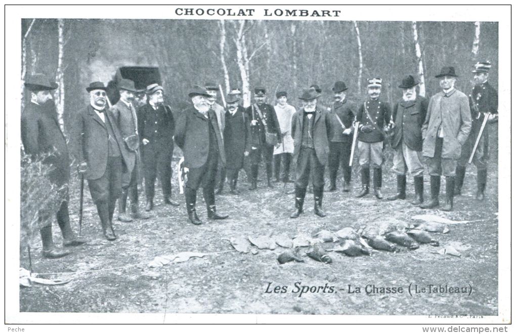 N°38403 -cpa Les Sports : La Chasse -carte Publicitaire Chocolat Lombart- - Hunting