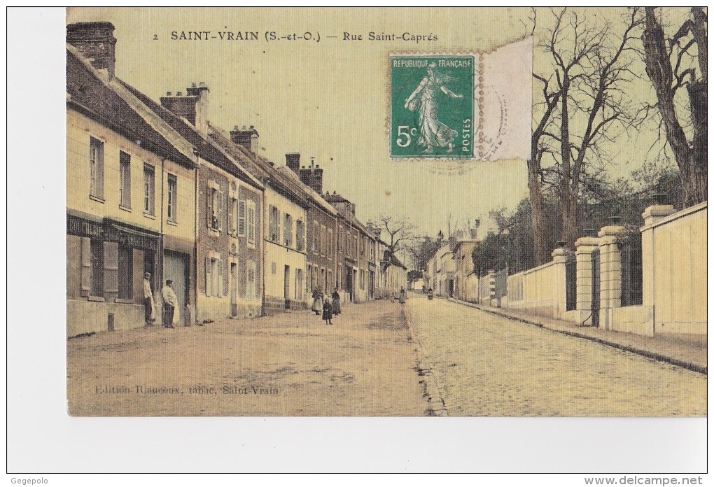 SAINT VRAIN  - Rue Saint-Caprès ( Carte Toilée ) - Saint Vrain