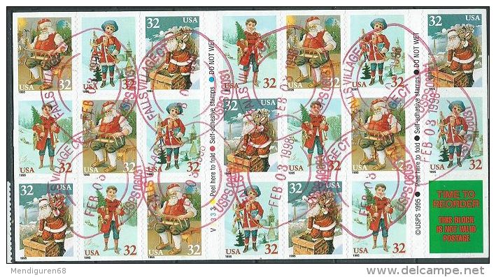 USA 1995 Santa & Children Self-Adh Set Of 20 $6.40 MNH SC 3008-3011a YV 2446-49 MI 2644-47 D SG 3123-26 - Sheets
