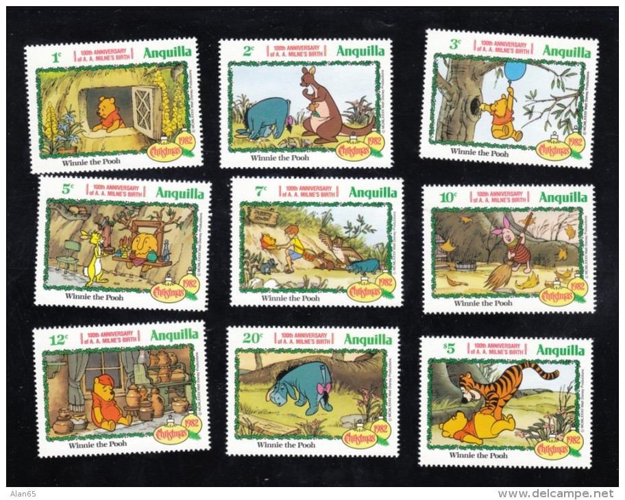 Set Of 9 Stamps, 1982 Christmas Issue, Disney Characters Mint Sc#511-519 - Anguilla (1968-...)