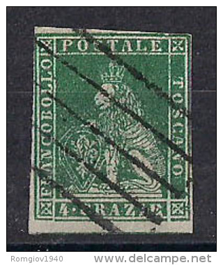 ANTICHI STATI ITALIANI   1851-52   TOSCANA   LEONE MEDICEO   SASS. 6   USATO   VF - Tuscany