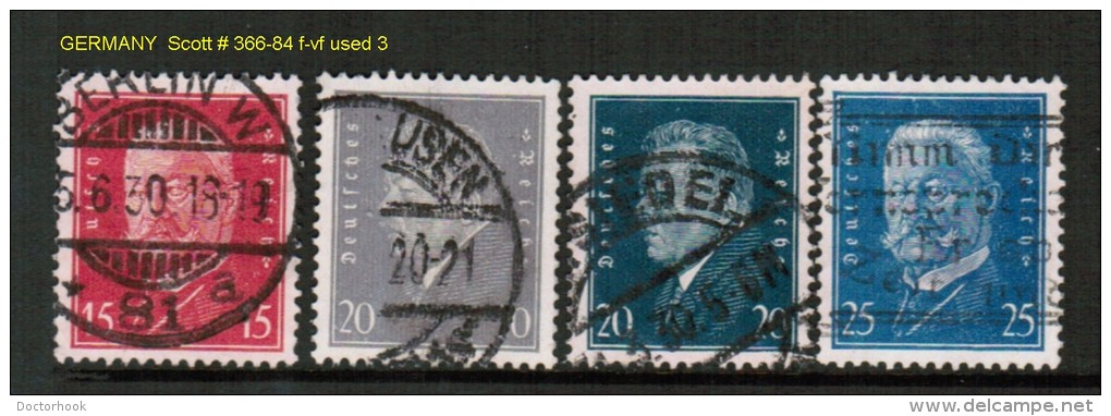 GERMANY    Scott  # 366-84 F-VF USED - Used Stamps