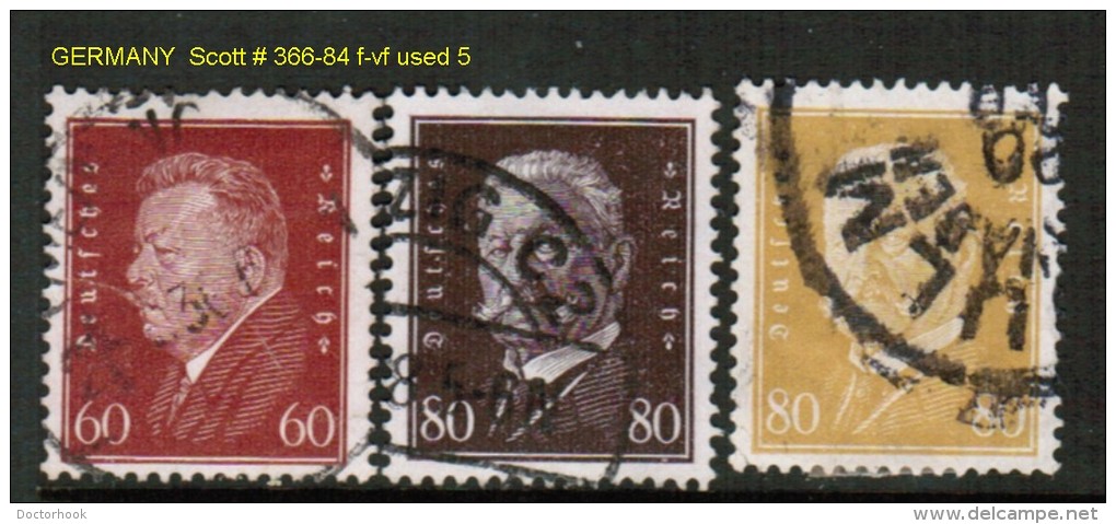 GERMANY    Scott  # 366-84 F-VF USED - Used Stamps