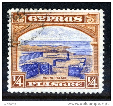 CYPRUS - 1934 1/4 PIASTRE DEFINITIVE USED SG 133 - Chypre (...-1960)