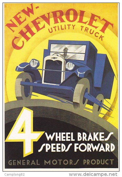 Scan5 : Général Motors Product - NEW-CHEVROLET, Utility Truck  1928/29 (repro Affiche Années 1980) - Trucks, Vans &  Lorries