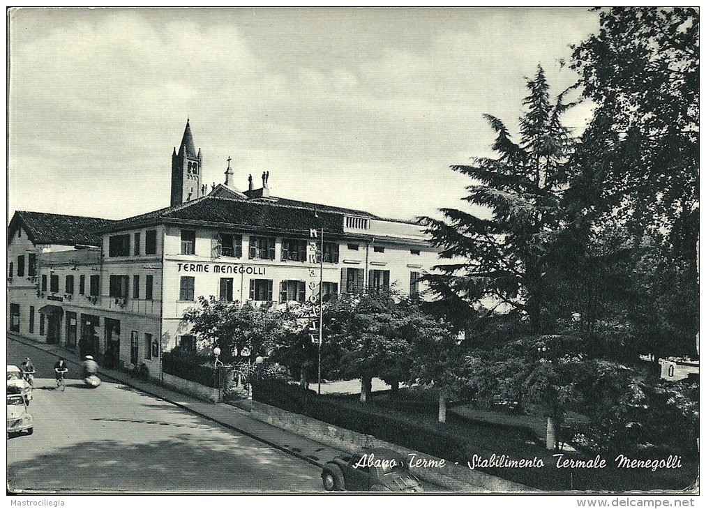 ABANO TERME  PADOVA  Stabilimento Termale Menegolli  Animata Auto Biciclette Vespa - Padova (Padua)