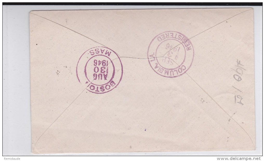 SPM - 1946 - ENVELOPPE RECOMMANDEE Pour COLUMBIA (USA) - Storia Postale