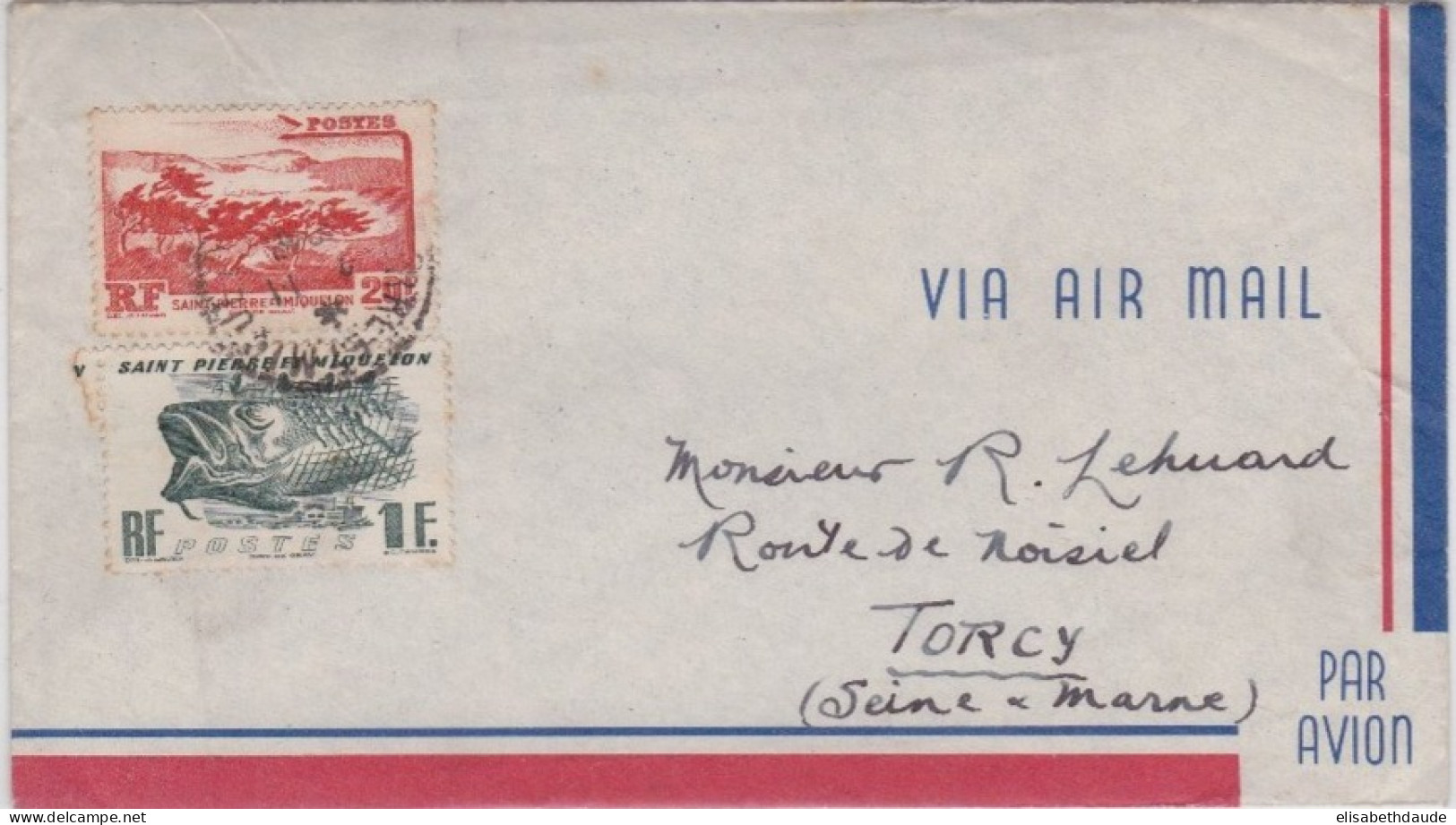 SPM - 1948 - ENVELOPPE Par AVION Pour TORCY - Cartas & Documentos