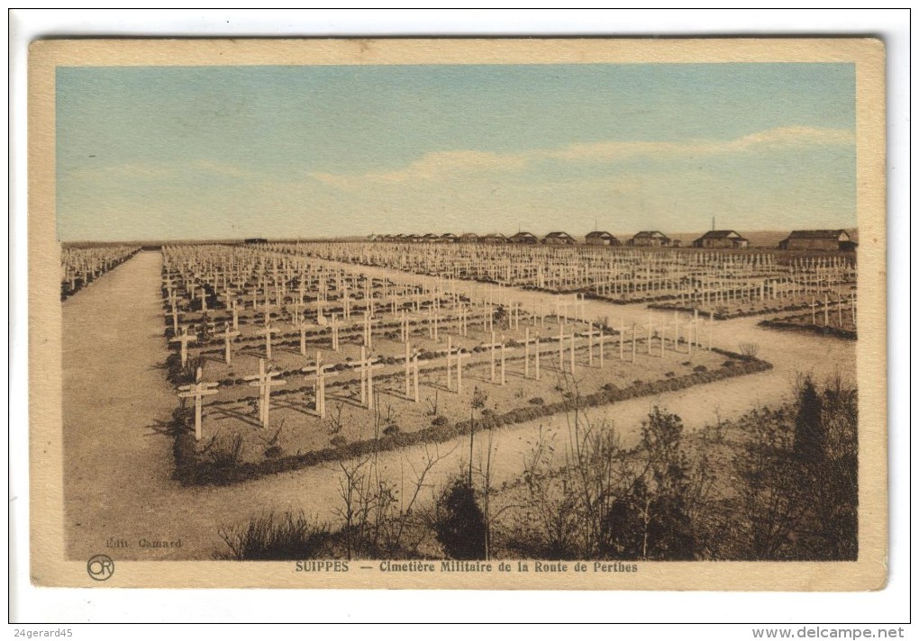 CPSM SUIPPES (Marne) - Cimetière Militaire De La Route De Perthes - Autres & Non Classés