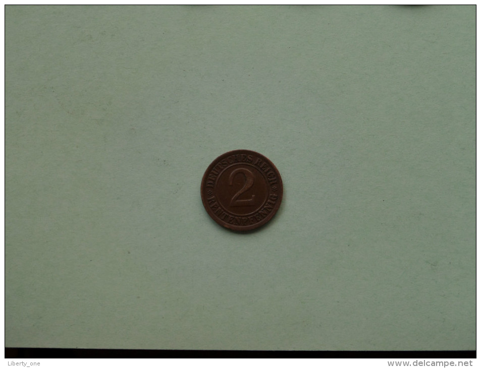 1924 F - 2 Rentenpfennig / KM 31 ( Uncleaned Coin / For Grade, Please See Photo ) !! - 2 Renten- & 2 Reichspfennig