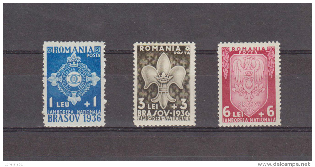 1936 JAMBOREE NATIONAL DE BRASOV  MI No 516/518  Et Yv No 505/507 MNH - Unused Stamps