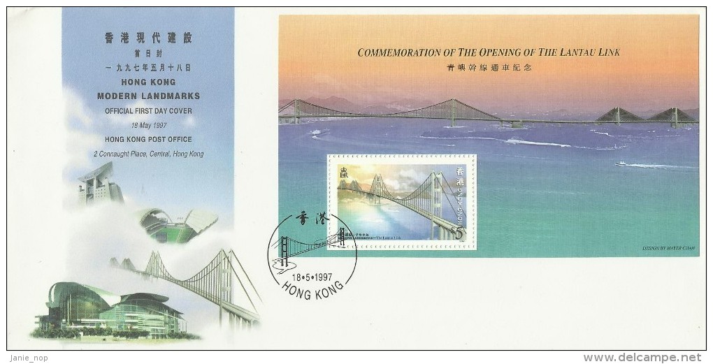 Hong Kong 1997 Modern Landmarks Mini Sheet FDC - FDC