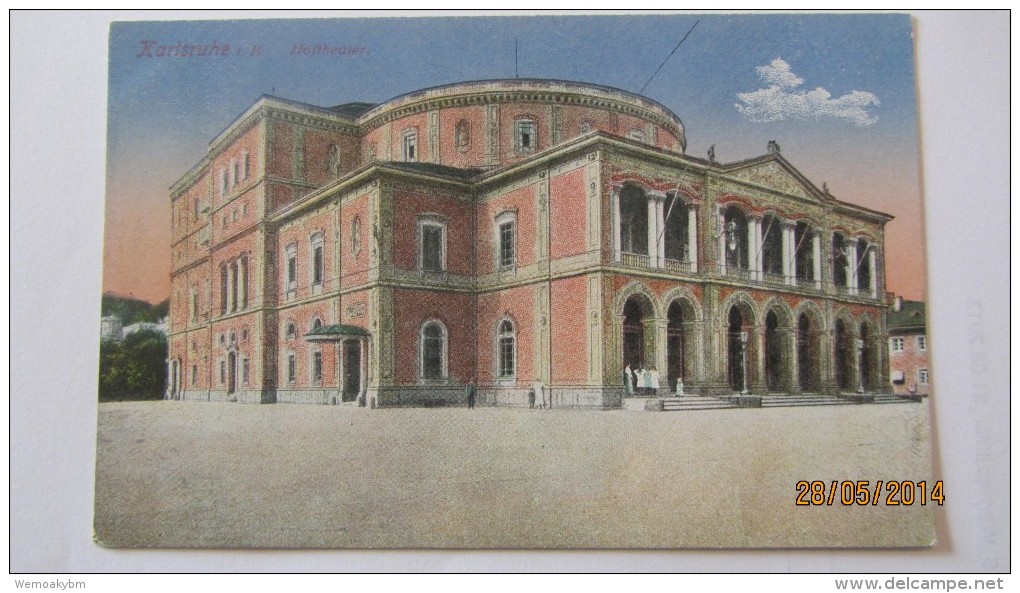 AK Karlsruhe In Baden Mit Hoftheater 1924 - Karlsruhe