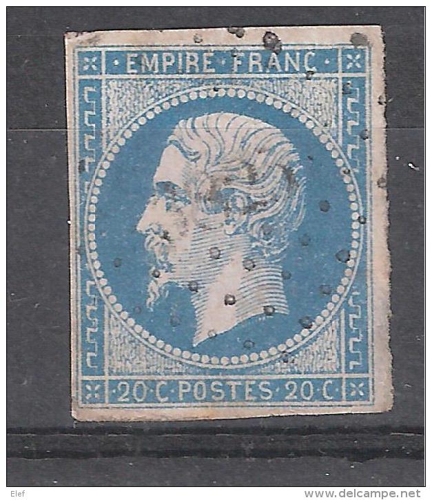 Empire N° 14 A, Bleu Clair, Obl PC 3825, Bureau Supplémentaire De VIREUX MOLHAIN, Ardennes, INDICE 10, B/TB, Peu Courant - 1853-1860 Napoléon III