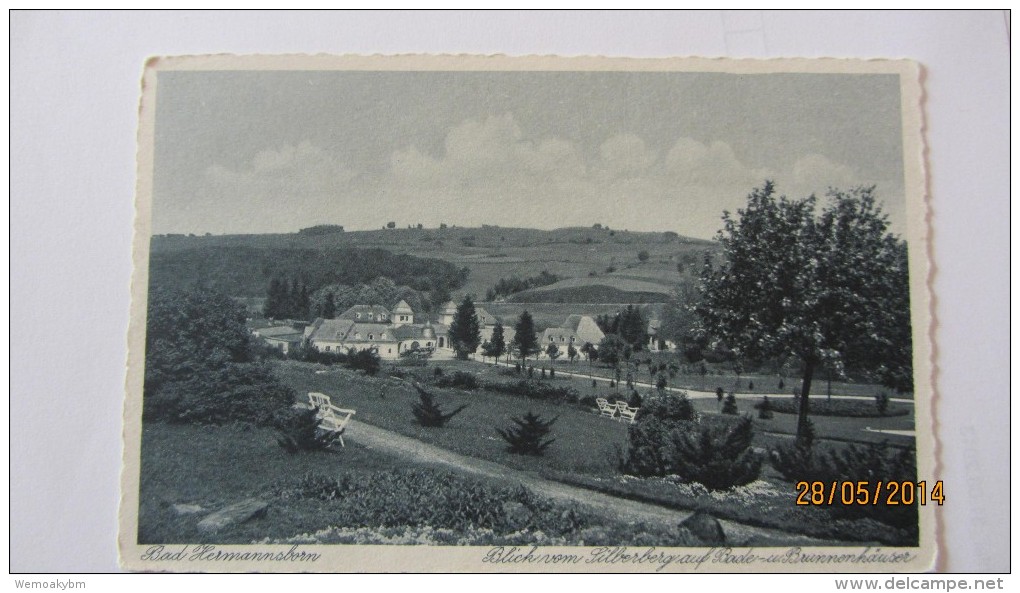 AK Bad Hermannsborn (Bad Driburg) Mit Blick Vom Silberberg Auf Bade- Und Brunnenhäuser Von 1929 - Bad Driburg