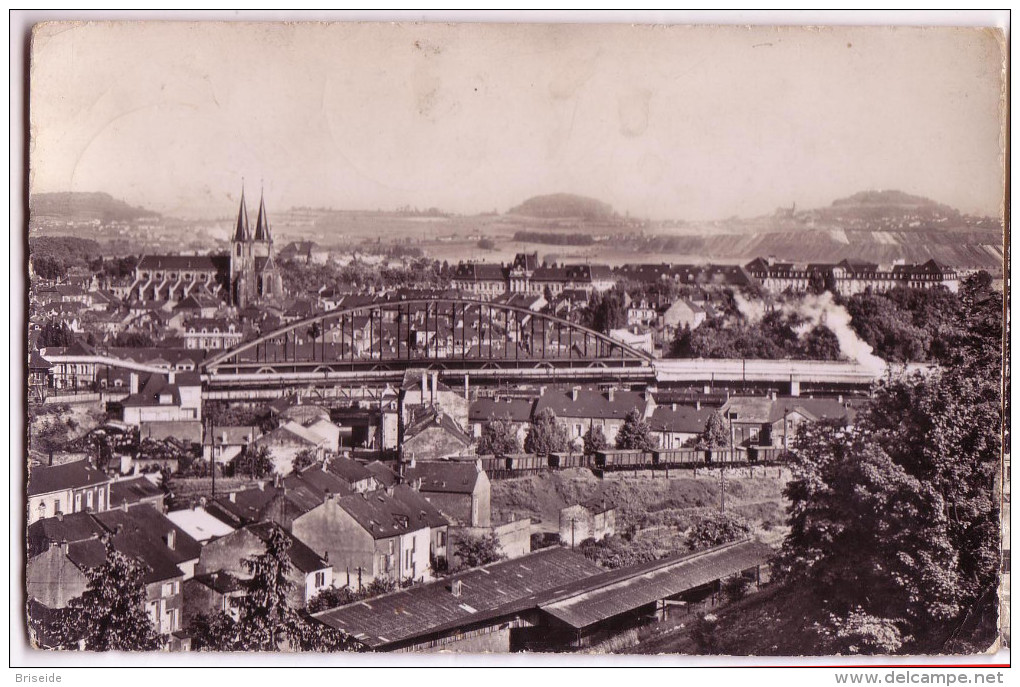 ESCH SUR ALZETTE LUSSEMBURGO  PANORAMA F/P VIAGGIATA 1955 - Esch-Alzette