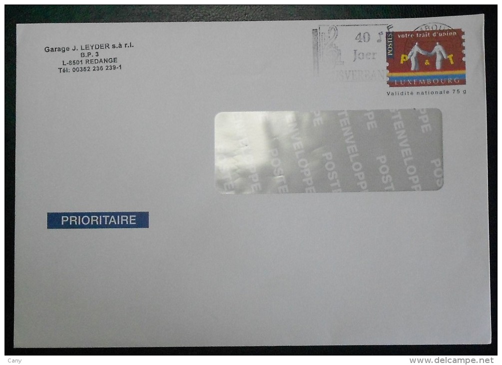 LUXEMBOURG - Postenveloppe 23X16 Cm. Avec Fenêtre, PAP Du 17/10/2009 - Covers & Documents