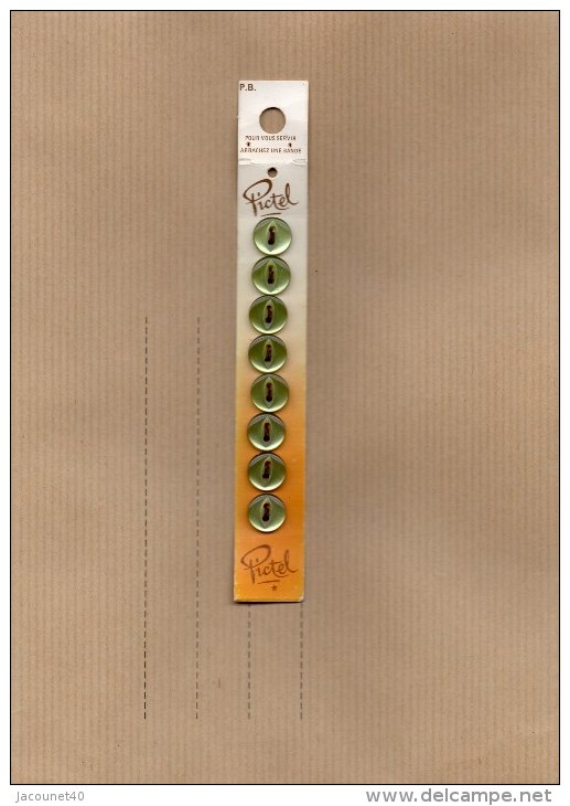 Bouton Pictel  8 X Boutons Couleur Vert Olive - Buttons