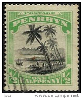 COOK ISLANDS PENRHYN 1/2 P GREEN PALM TREE BOAT OUT OF SET 1 STAMP 1920 UHD SG32 READ DESCRIPTION!! - Penrhyn