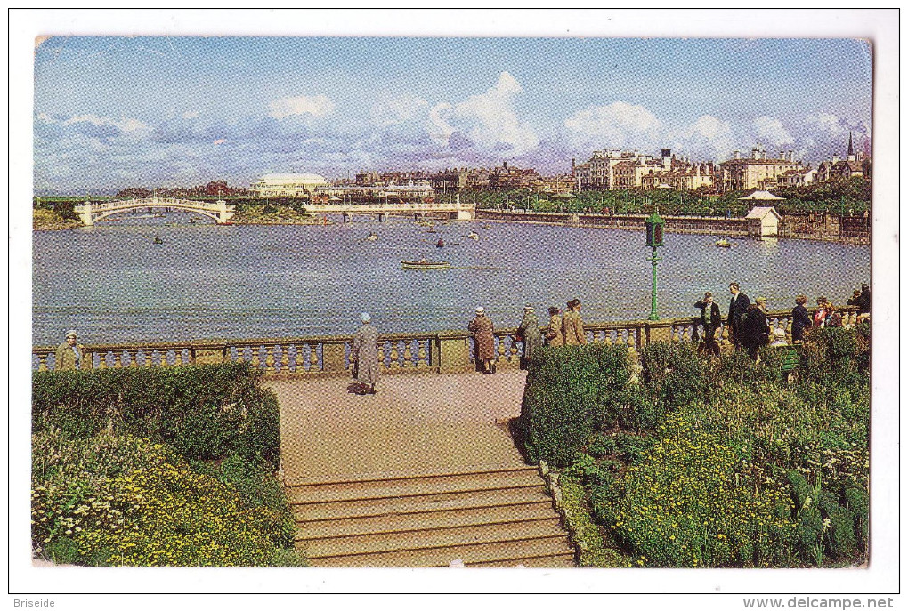 SOUTHPORT MARINE LAKE AND LOWER PROMENADE F/P VIAGGIATA 1961 (?) - Southport