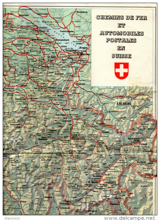 SUISSE ( Vacances En )  Par Chemin De Fer Et Automobile Postale 24 Pages Se Dépliant Ves 1937 - Publicités