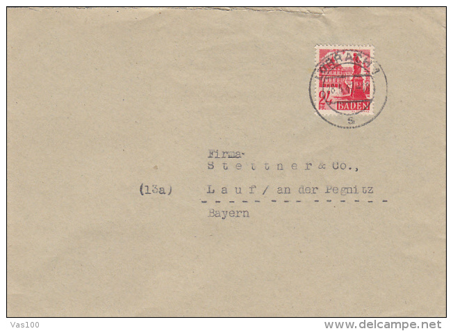 BADEN,  STAMPS ON COVER, 1947, GERMANY - Baden
