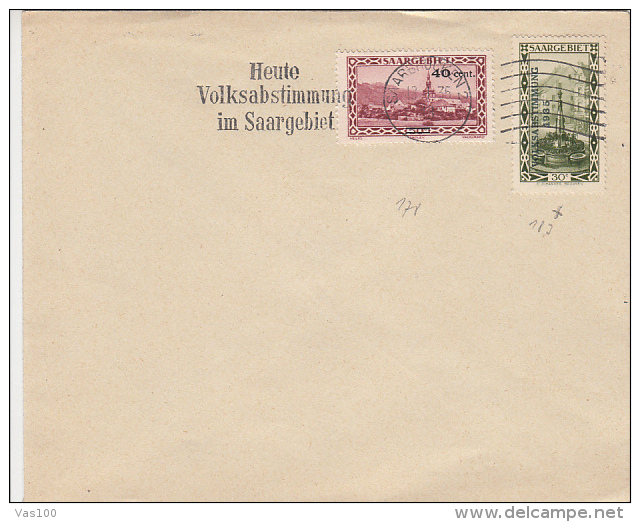 SAARGEBIET, STAMPS ON COVER, 1935, GERMANY - Storia Postale