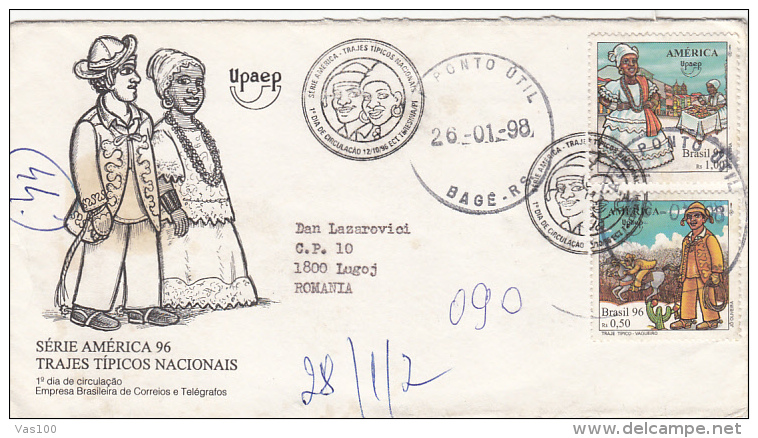 BRAZILIAN FOLKLORE COSTUMES, SPECIAL COVER, 1998, BRAZIL - Brieven En Documenten