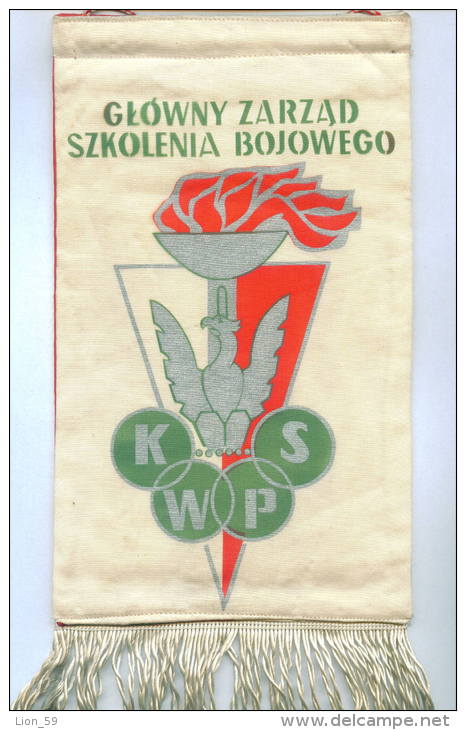 W138 / SPORT - GLOWNY ZARZAD SZKOLENIA BOJOWEGO - KWPS - 15 X 25.5 Cm. Wimpel Fanion Flag Poland Pologne Polen Polonia - Flaggen