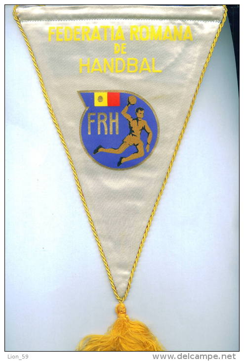 W144 / SPORT FEDERATION Handball Hand-Ball  Balonmano FRH - 17.5 X 25 Cm. Wimpel Fanion Flag  Romania Rumanien - Handball