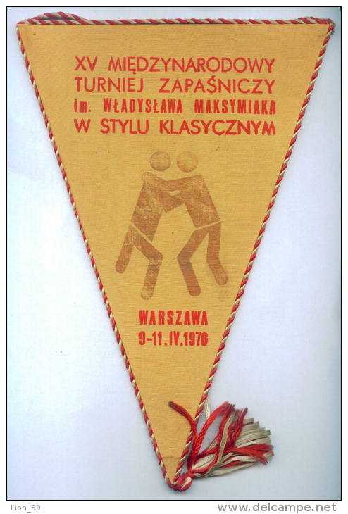 W146 / SPORT Championship " WLADYSLAWA MAKSYMIAKA " 1976 Wrestling Lutte Ringen 18.5 X 27 Cm Wimpel Fanion Flag  POLAND - Andere & Zonder Classificatie