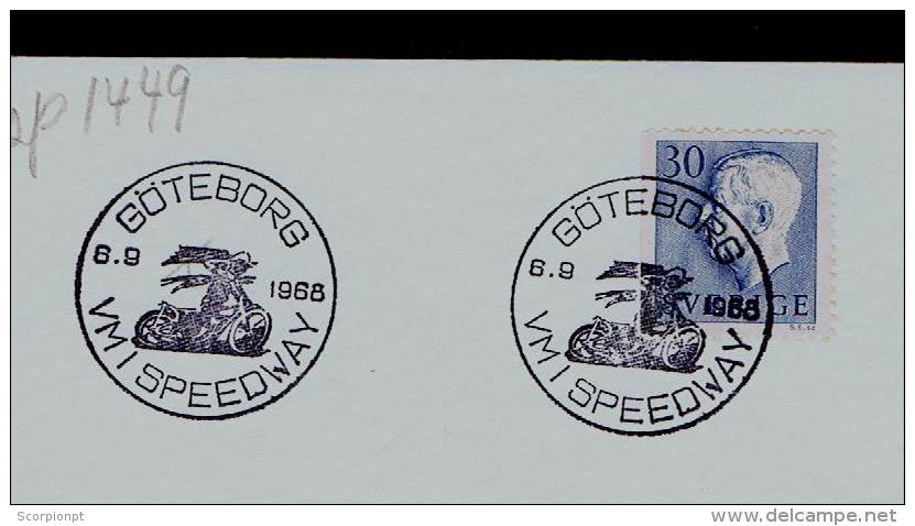 Sweden Sverige Goteborg 1968 Cover Rally Motorbikes Motos Sports VM I Speedway Sp1449 - Motorbikes