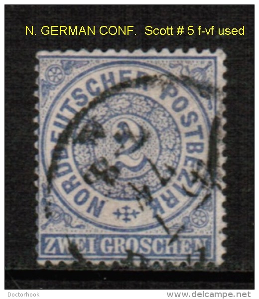 NORTH GERMAN CONFEDERATION   Scott  # 5 F-VF USED - Other & Unclassified