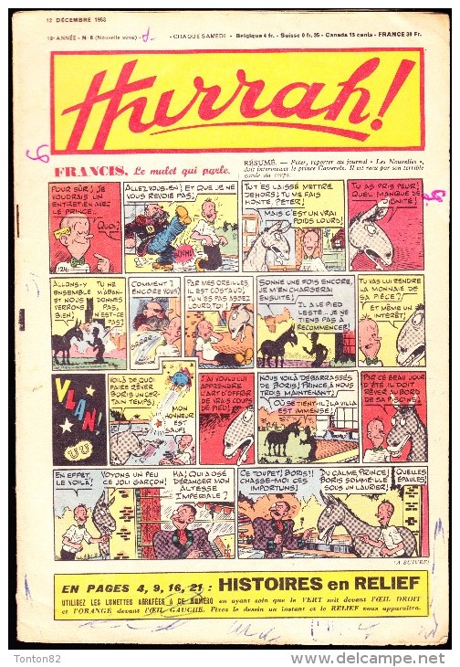 HURRAH  ! - N° 8 - 12 Décembre 1953 - Hurrah