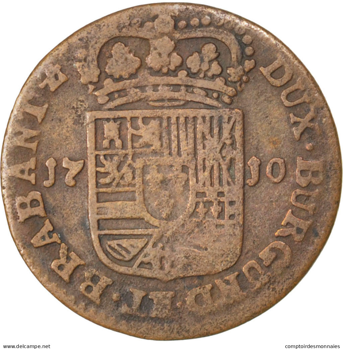 Monnaie, Pays-Bas Espagnols, NAMUR, Philip V Of Spain, Liard, 1710, TB+, Cuivre - Paesi Bassi Spagnoli